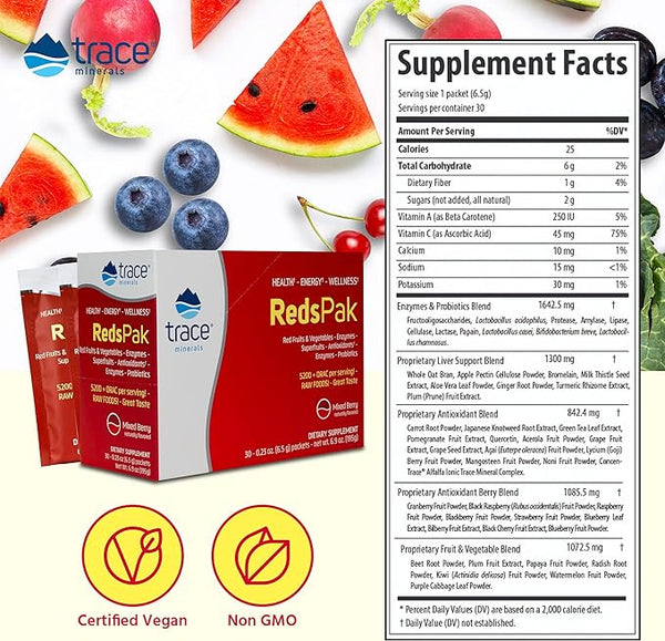 RedsPak - 30 Packets - Mixed Berry (Trace Minerals)