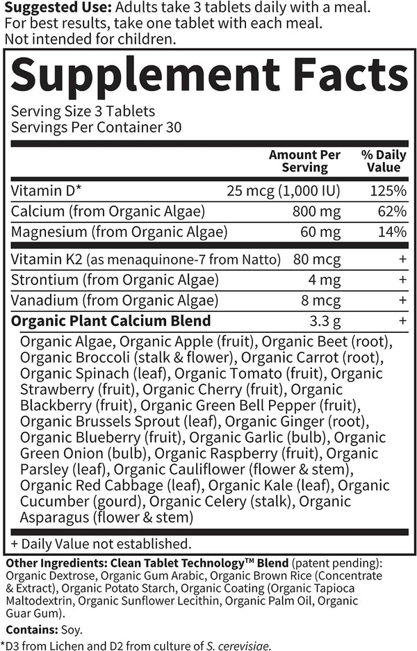 Organic Plant Calcium - 90 Vegan Tablets (Garden of Life)