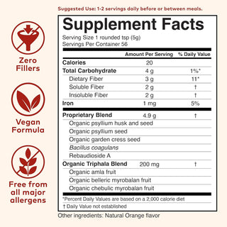 Psyllium Pre & Probiotic Fiber Orange - Organic India