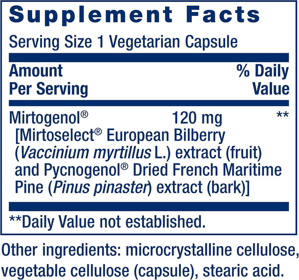 Eye Pressure Support with Mirtogenol - 30 Vegetarian Capsules (Life Extension)