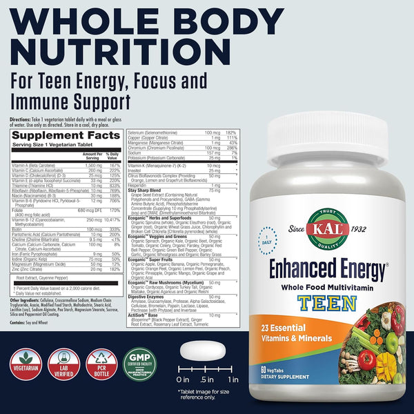 Enhanced Energy® Teen  60ct by Kal