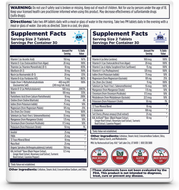 Mens Multivitamin AM/PM  120ct  tablet by Kal