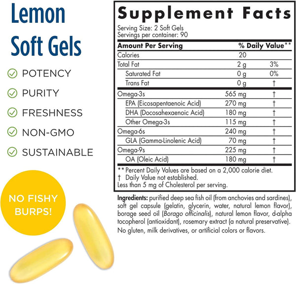 ProEFA®-3.6.9 1000 mg - 180 Lemon Soft Gels (Nordic Naturals)