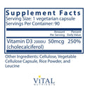 Vitamin D3 2,000IU - 90 Capsules (Vital Nutrients)