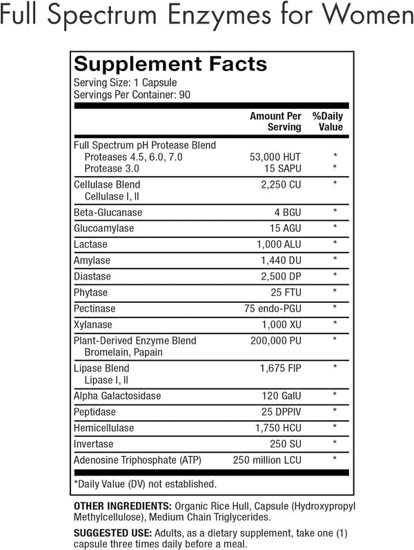 Enzyme: Full Spectrum for Women 90 Caps by Dr. Mercola