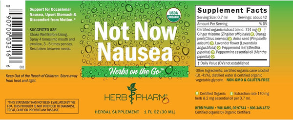 Herbs on the Go: Not Now Nausea - Herb Pharm