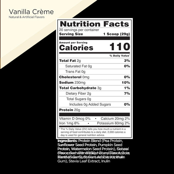 Rule 1 Plant Protein Vegan - 20 Servings Vanilla Creme (Rule One Proteins)