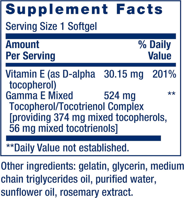 Gamma E Tocopherol/Tocotrienol - Life Extension