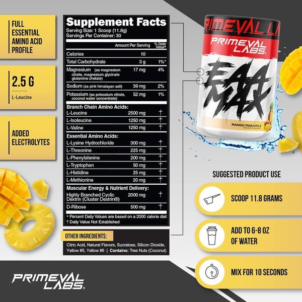 EAA MAX - Mango Pineapple - 30 Servings (Primeval Labs)