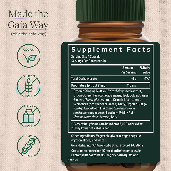 Energy Vitality - 60 Capsules (Gaia Herbs)