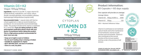 Vitamin D3 +K2 - Cytoplan