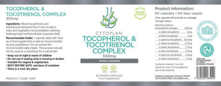 Tocophercol & Tocotrienol Complex-  60 Vegan Capsules (Cytoplan)