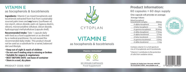 Mixed Tocopherols and Tocotrienols - Cytoplan