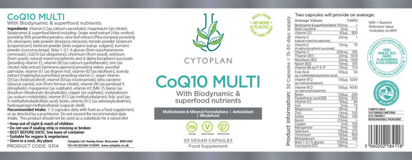 CoQ10 Multi - 30 Vegan Capsules (Cytoplan)