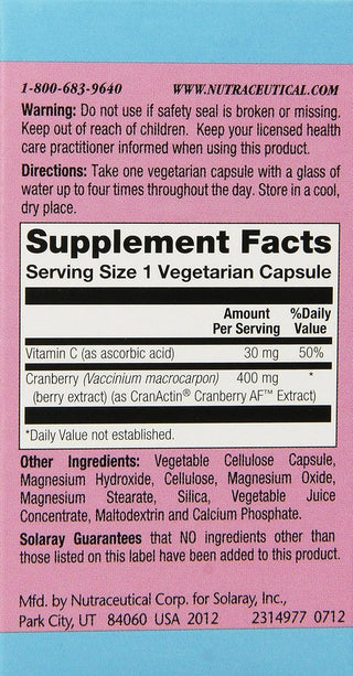 CranActin AF Ext 60ct 400mg veg cap by Solaray