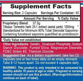 Tribulus 1500 90 capsules - by APS Nutrition