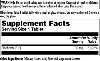 B-2 Tablets 100 mg 60ct by KAL