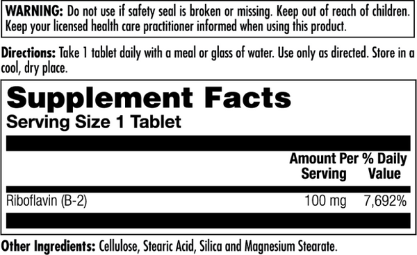 B-2 Tablets 100 mg 60ct by KAL