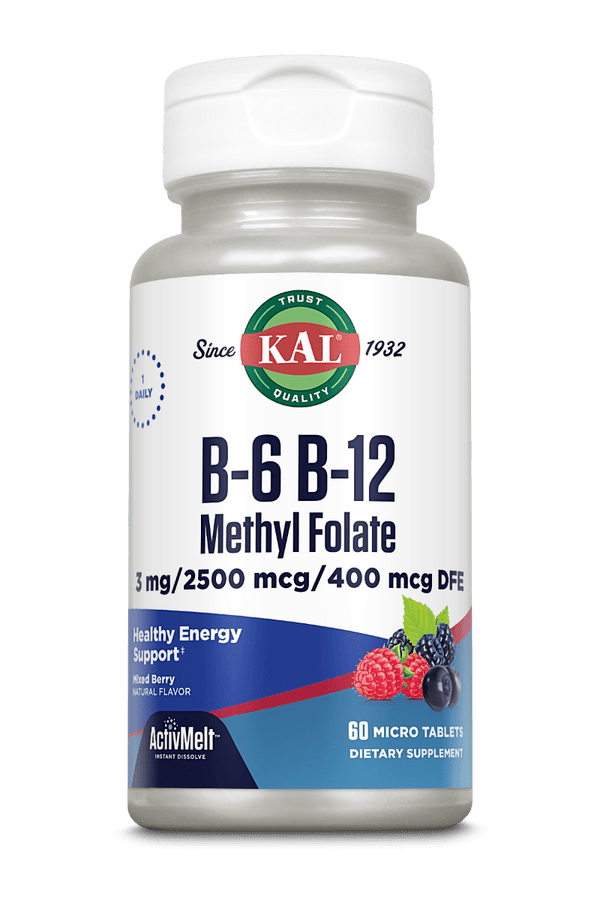 B-6 B-12 Methyl Folate ActivMelt Instant Dissolve Tablets 60ct by KAL