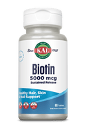 Biotin 5000 mcg Sustained Release Tablets 60ct by KAL