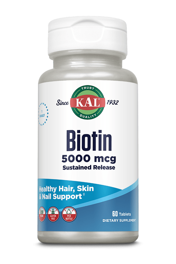 Biotin 5000 mcg Sustained Release Tablets 60ct by KAL