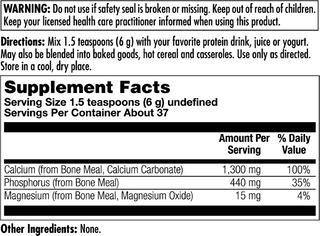 Bone Meal Powder 16oz by KAL