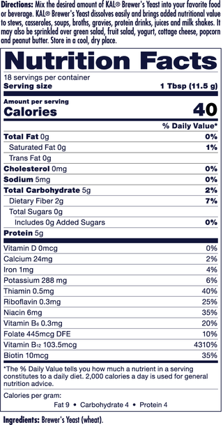 Brewer's Yeast Powder 7.4oz by KAL