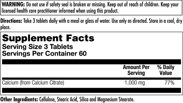 Calcium Citrate 1000 Tablets 90ct by KAL