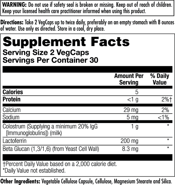 Colostrum Lactoferrin VegCaps 60ct by KAL