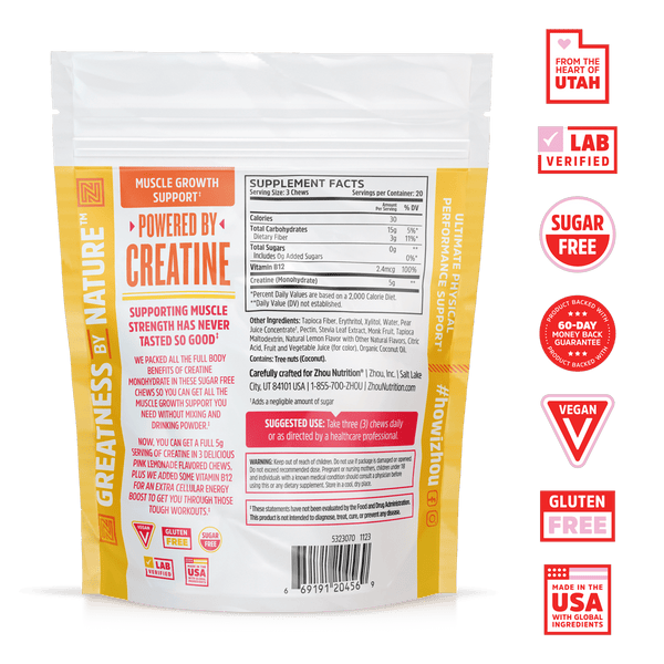 Creatine Chews by Zhou Nutrition