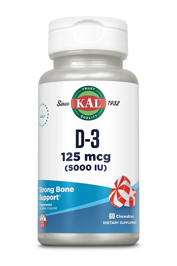 D3  60ct 125mcg chewable Peppermint by Kal