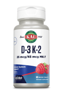 D-3 K-2  60ct 25mcg lozenge Raspberry by Kal