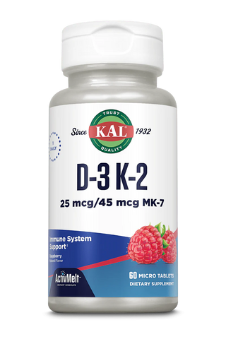 D-3 K-2  60ct 25mcg lozenge Raspberry by Kal