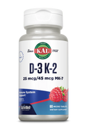 D-3 K-2  60ct 25mcg lozenge Raspberry by Kal