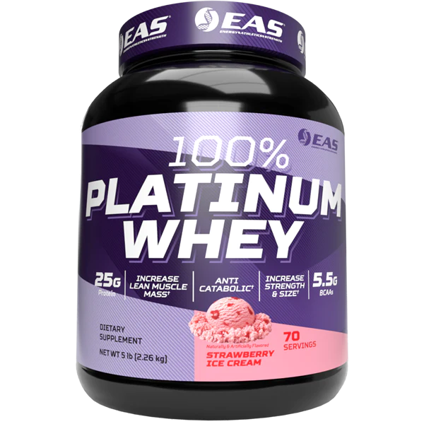 100% Platinum Whey 5lb Strawberry Ice Cream by EAS