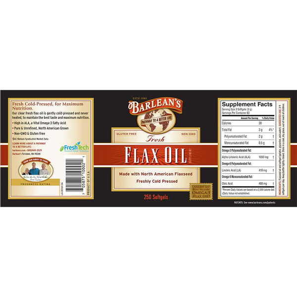 Flax Oil - Softgels - Barlean's Organic Oils