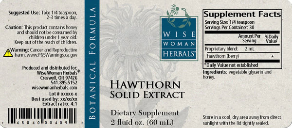 Hawthorne Solid Extract - 2 FL OZ (Wise Woman Herbals)