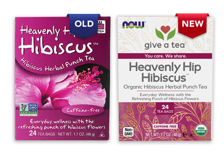 Heavenly Hip Hibiscus Tea Bags Organic 24 Bags by Now Foods