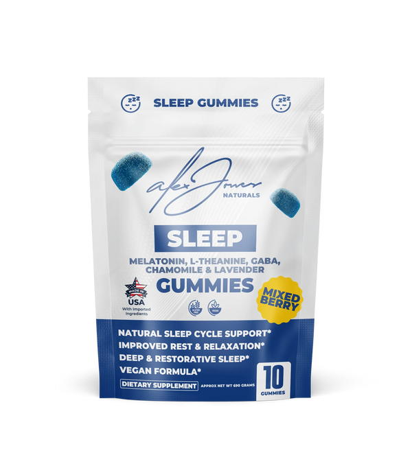 SLEEP GUMMIES WITH MELATONIN, L-THEANINE, GABA, CHAMOMILE & LAVENDER by Alex Jones