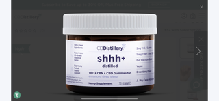 Shhh+ Full spectrum 5mg TH. & 15mg CBN & 75mg CB. Enhanced Deep Sleep Gummies 30 CBDistillery