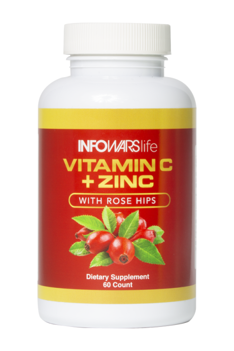 Vitamin C + Zinc w/ rose hips - 60 Capsules (InfoWars Life)