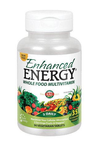 Enhanced Energy Whole Food Multivitamin Iron-Free VegCaps 90ct by KAL