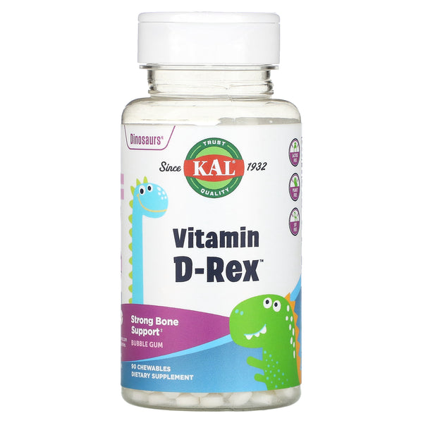 Vit D Rex  90ct  chewable Bubble Gum by Kal