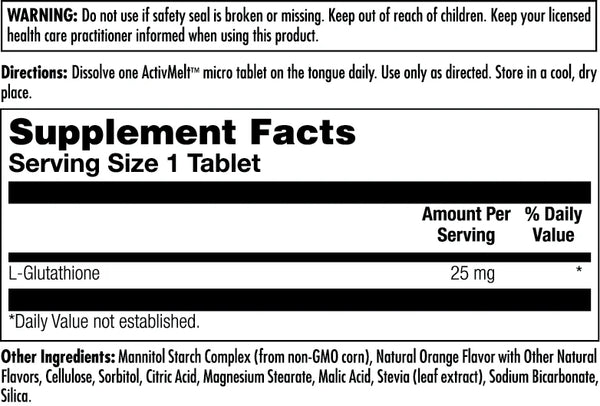 L-Glutathione  90ct 25mg lozenge Orange by Kal