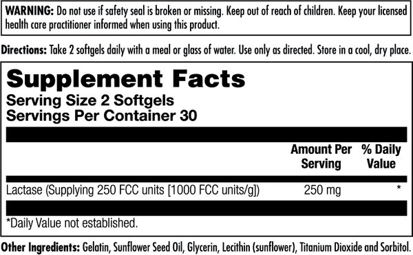 Lactase Enzyme ActivGels Softgels 250 mg 60ct by KAL