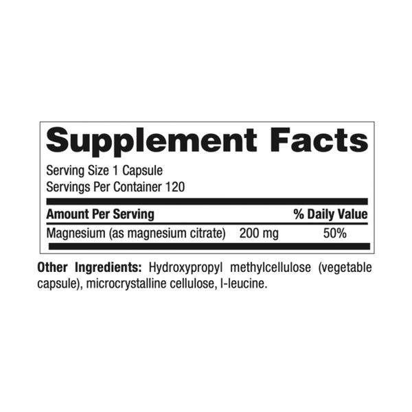 Magnesium Citrate - 120 Capsules (Inwell Biosciences)