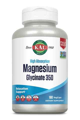 Magnesium Glycinate 350 FC HA  160ct 350mg veg cap by Kal