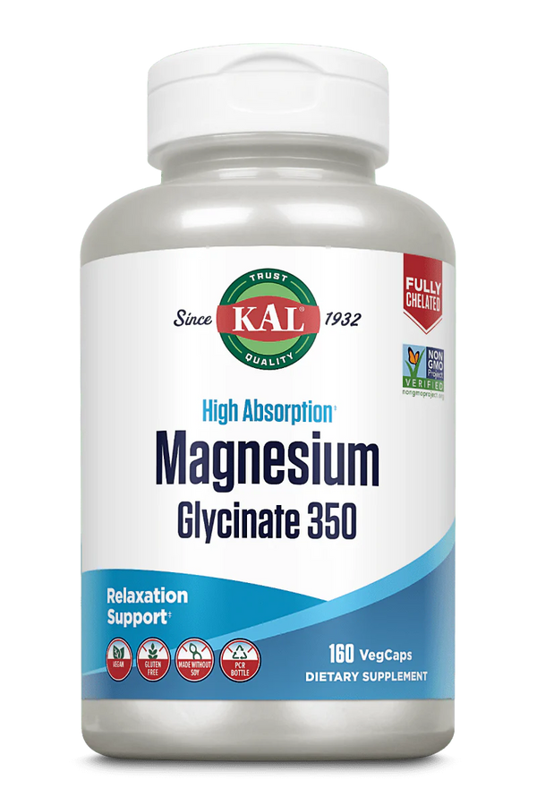 Magnesium Glycinate 350 FC HA  160ct 350mg veg cap by Kal