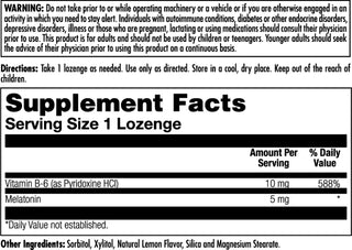 Melatonin  60ct 5mg lozenge Lemon by Kal