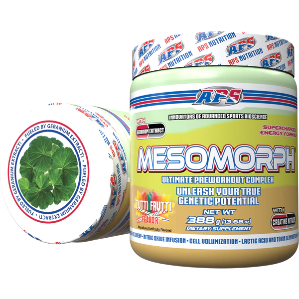 Mesomorph W/Geranium Extract 388g Tutti Frutti by APS Nutrition